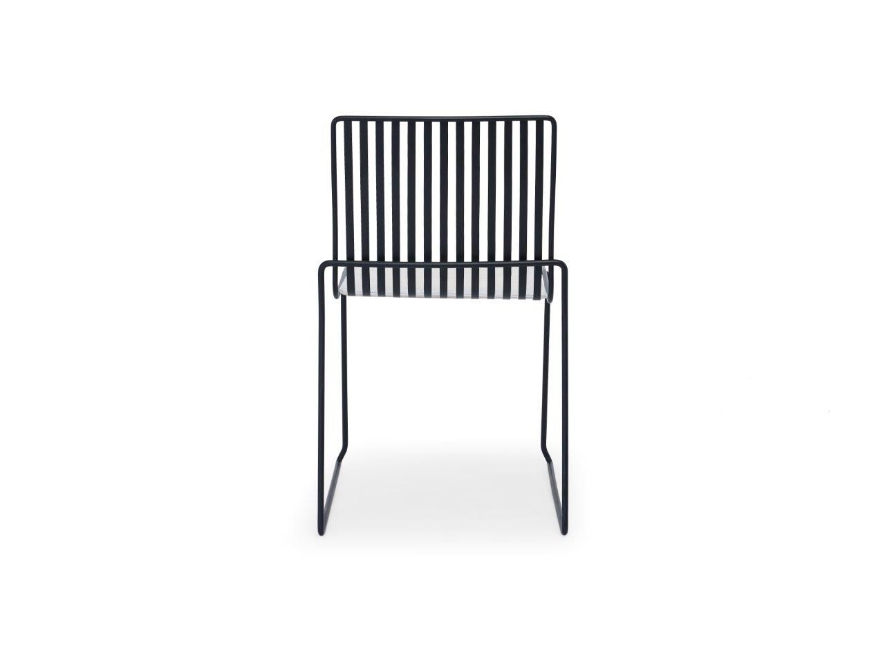 Gillmore Space Finn Stacking Dining Chair Silver Upholstered & Black Frame