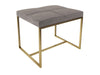 Gillmore Space Brass Federico Small Dressing Table Stool Mushroom Grey Velvet