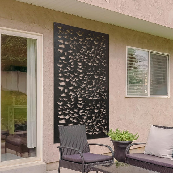 Carrington Extra large Metal Leaf Design Decorative Garden Screen 180cm X 90cm