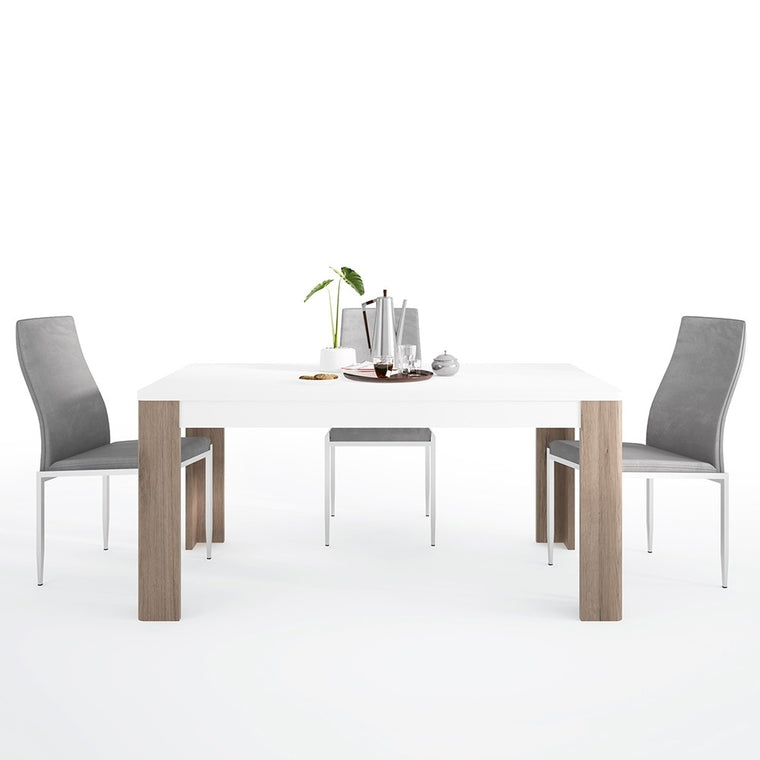 Axton Bronxdale 160 cm Dining Table + 4 Milan High Back Chair Grey