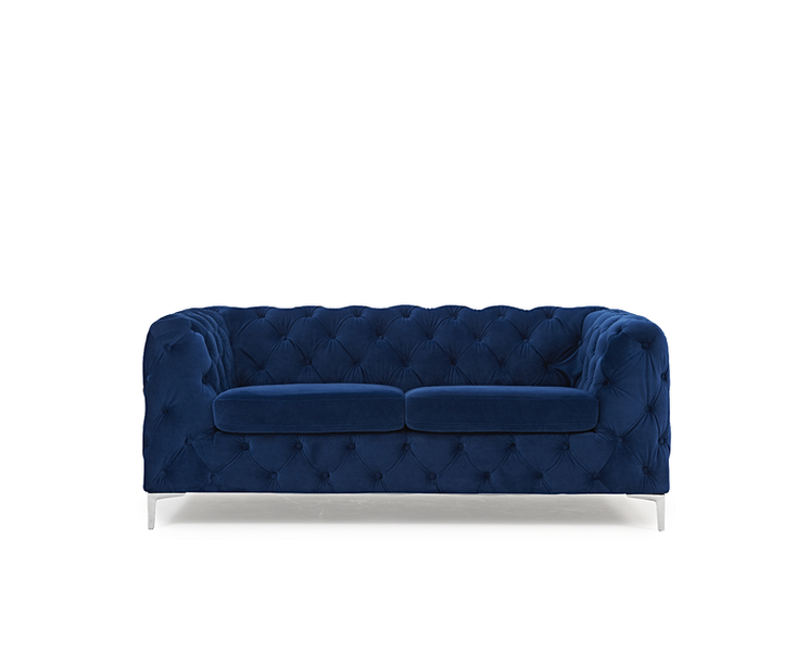 Alegra Blue Plush 2 Seater Sofa