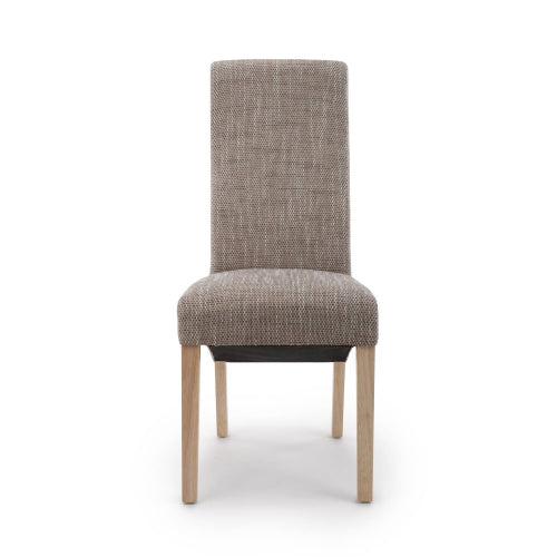 Hawksmoor Sunbrella Tweed Wave Back Oatmeal Dining Chair (Pair)