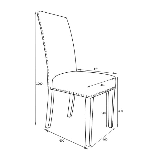 Hawksmoor Randall Stud Detail Linen Effect Silver Grey in Natural Legs (Pair)