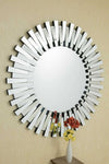 Carrington All Glass Stylised Large Round Mirror 120 x 120 CM