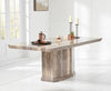 Como 200cm Brown Marble Dining Table