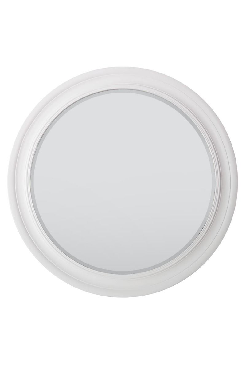 Carrington White Elegant Modern Bevelled Round Mirror 96 x 96 CM