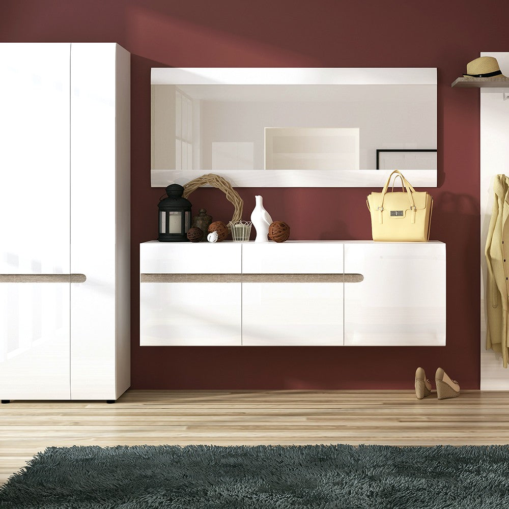 Axton Norwood Wall Mirror 164 cm Wide In White