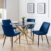 Julian Bowen Montero Round Glass Dining Table 100cm & 4 Delaunay Chairs