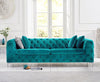 Alegra Teal Plush 3 Seater Sofa