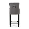 Hawksmoor Chandler Ring Back Brushed Velvet Grey Bar Chair