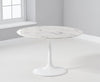 Brittney 120cm Round White Marble Effect Dining Table