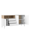 Axton Blauzes Sideboard 3 Drawers 3 Doors In White and Oak