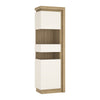 Axton Woodlawn Tall Narrow Display Cabinet (RHD) In Riviera Oak/White High Gloss