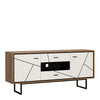 Axton Belmont 2 Door 2 Drawer TV Unit With The Walnut And Dark Panel Finish