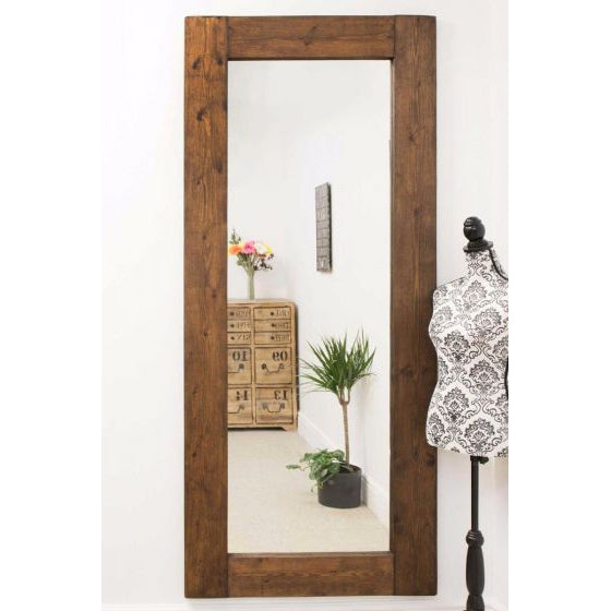 Carrington Dark Natural Wood Large Full Length Mirror 208 x 86 CM