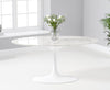 Brittney 160cm Oval White Marble Effect Dining Table