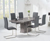 Como 200cm Grey Marble Dining Table