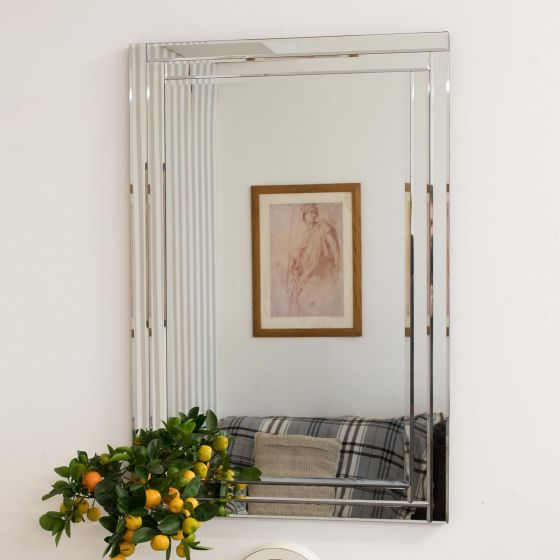 Carrington All Glass Bevelled Mirror 90 x 60 CM