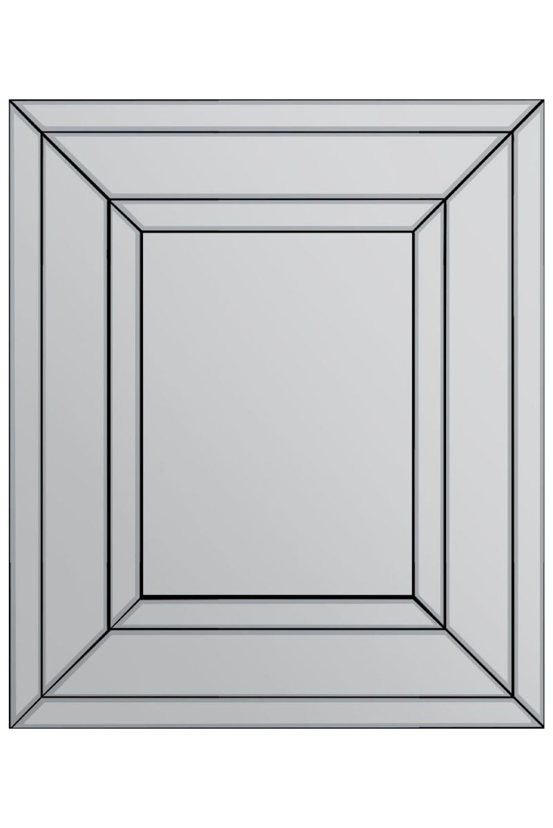 Carrington All Glass Venetian Modern Bevelled Mirror 68 x 58CM