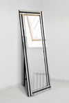 Dalton Black and Mirror Triple Bevel Free Standing Cheval Dress Mirror 5ft7 x 1ft11 170cm x 58cm